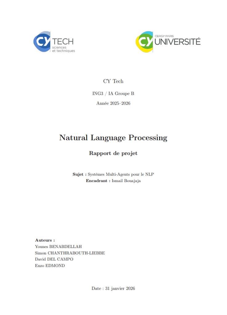 Rapport NLP Systèmes Multi-Agents