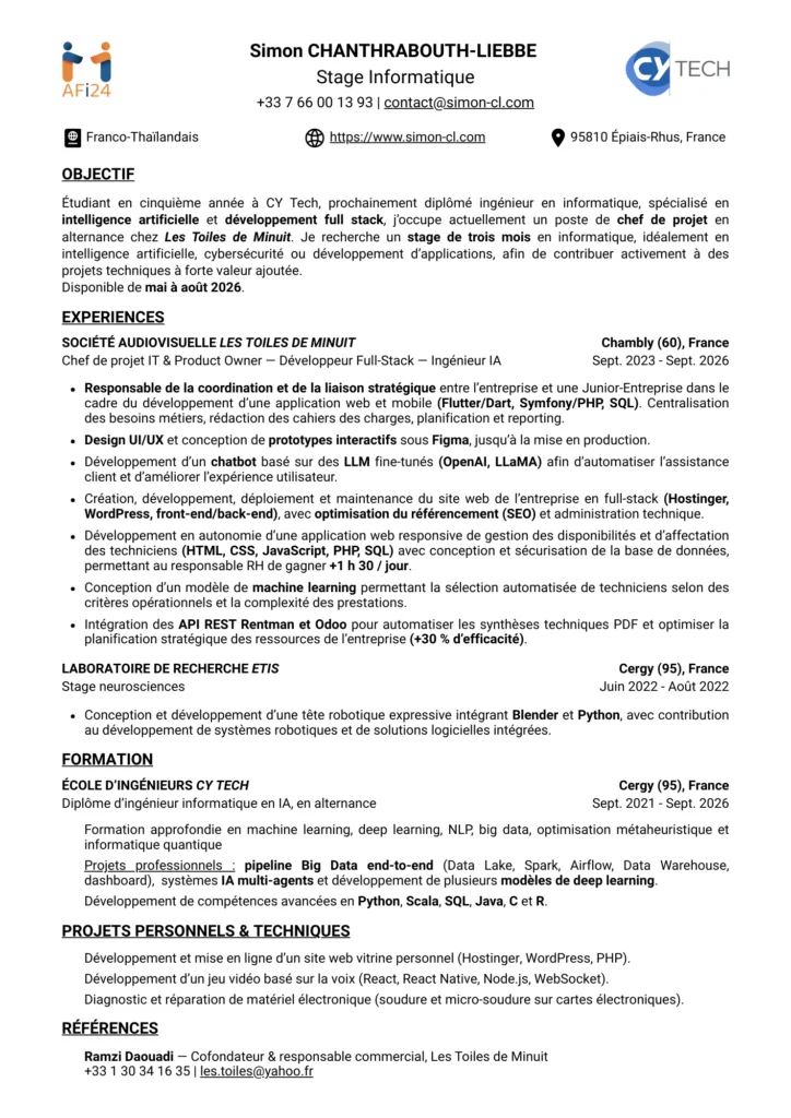 Image CV Stage Informatique Simon CL